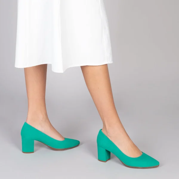 MiMaO ShopOnline URBAN S – Chaussures à Talon Moyen En Daim TURQUOISE 7
