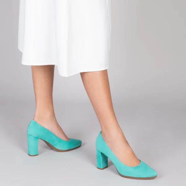 MiMaO ShopOnline URBAN – Chaussures à Talon Haut En Daim TURQUOISE 7