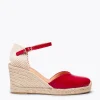 MiMaO ShopOnline NERJA VERNI – Espadrilles Compensées Talon Haut Avec Boucle ROUGE 25