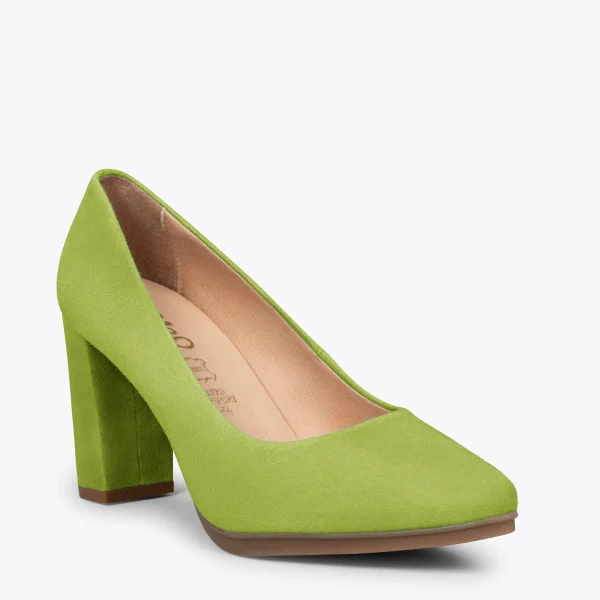 MiMaO ShopOnline URBAN – Chaussures à Talon Haut En Daim VERT PISTACHE 5