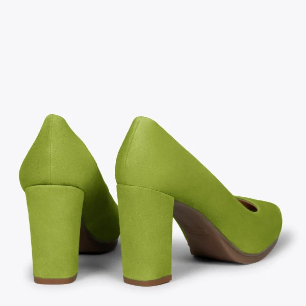 MiMaO ShopOnline URBAN – Chaussures à Talon Haut En Daim VERT PISTACHE 4