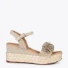 MiMaO ShopOnline FLOWER – Sandales Avec Compensé En Raphia Et Pompon TERRE 23