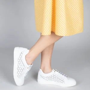 MiMaO ShopOnline BREATHE – Baskets En Cuir Nappa Ajouré BLANC 19