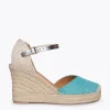 MiMaO ShopOnline CONIL – Espadrilles à Talon Haut En Lin BLEU 22