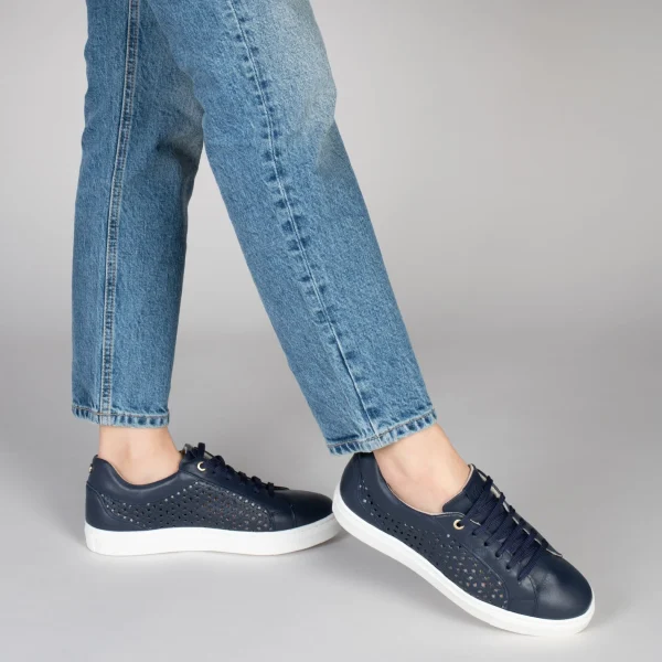 MiMaO ShopOnline BREATHE – Baskets En Cuir Nappa Ajouré BLEU MARINE 7