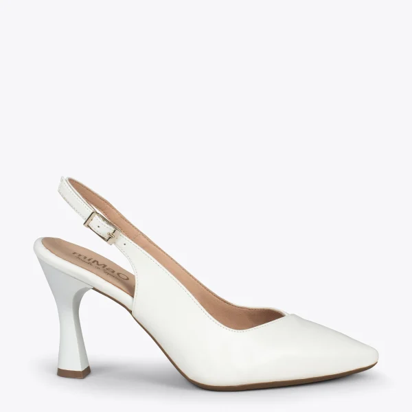 MiMaO ShopOnline GLAM À BRIDE ARRIÈRE – Chaussures à Talon En Cuir Nappa BLANC 1