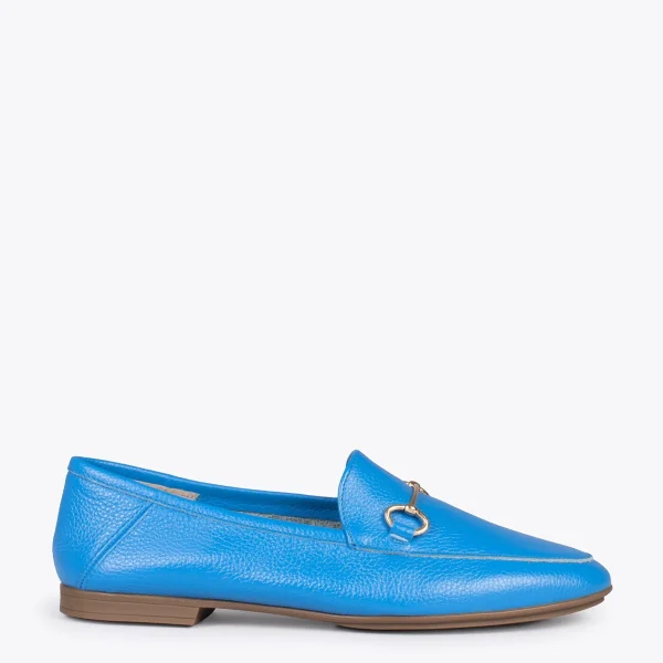 MiMaO ShopOnline STYLE – Mocassins En Cuir Avec Détail Métallique BLEU 1