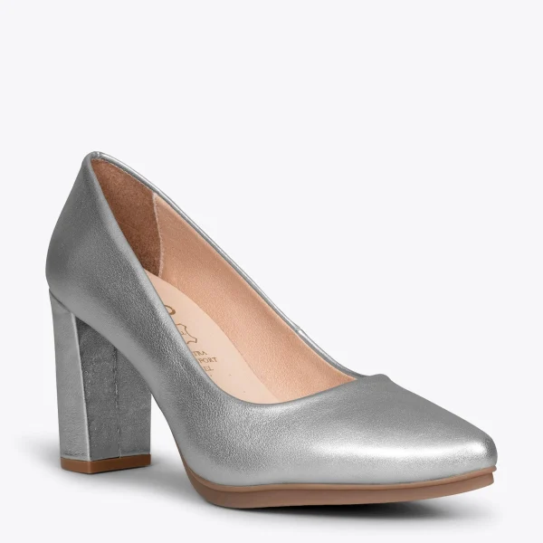 MiMaO ShopOnline URBAN SPLASH – Chaussures à Talon Haut En Cuir ARGENTÉ Métallisé 5
