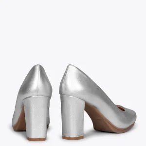 MiMaO ShopOnline URBAN SPLASH – Chaussures à Talon Haut En Cuir ARGENTÉ Métallisé 13