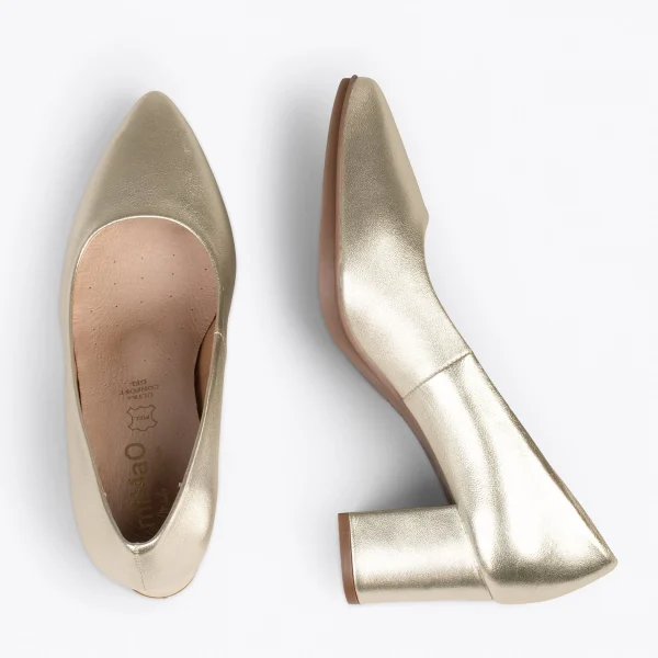 MiMaO ShopOnline URBAN S SPLASH – Chaussures à Talon Moyen DORÉ Métallisé 3