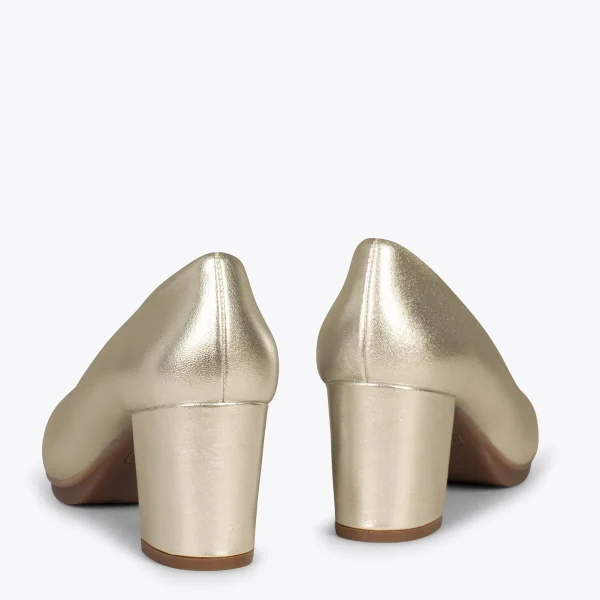 MiMaO ShopOnline URBAN S SPLASH – Chaussures à Talon Moyen DORÉ Métallisé 4
