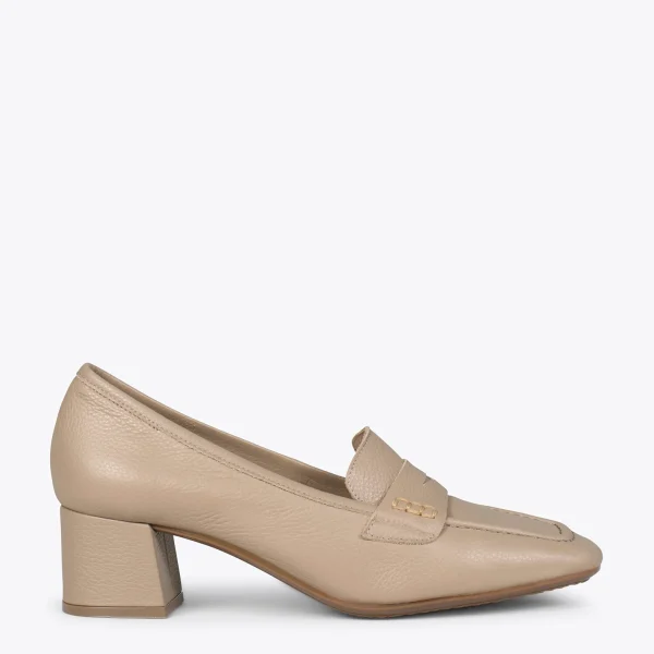 MiMaO ShopOnline ANTIFAZ – Mocassins Avec Masque à Talon Pour Femme TAUPE 1