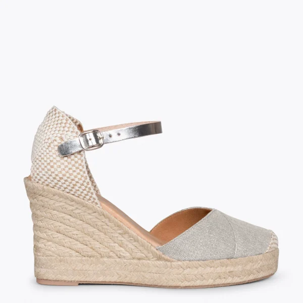 MiMaO ShopOnline CONIL – Espadrilles à Talon Haut En Lin BEIGE 1
