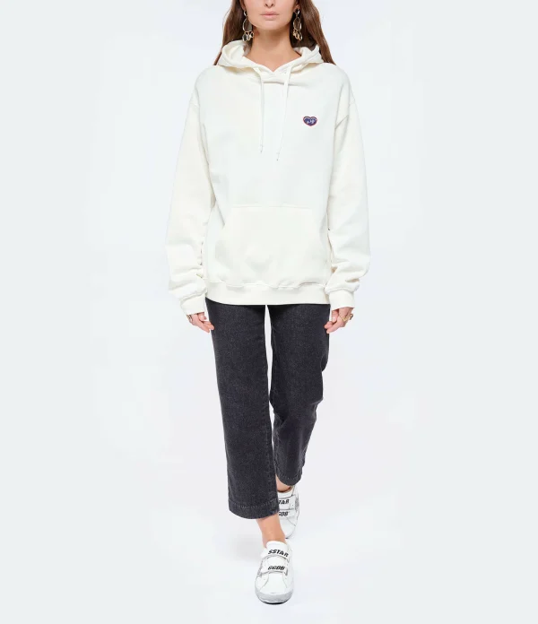 GOLDEN GOOSE Baskets Old School Mouton Cuir Blanc Glitter 7
