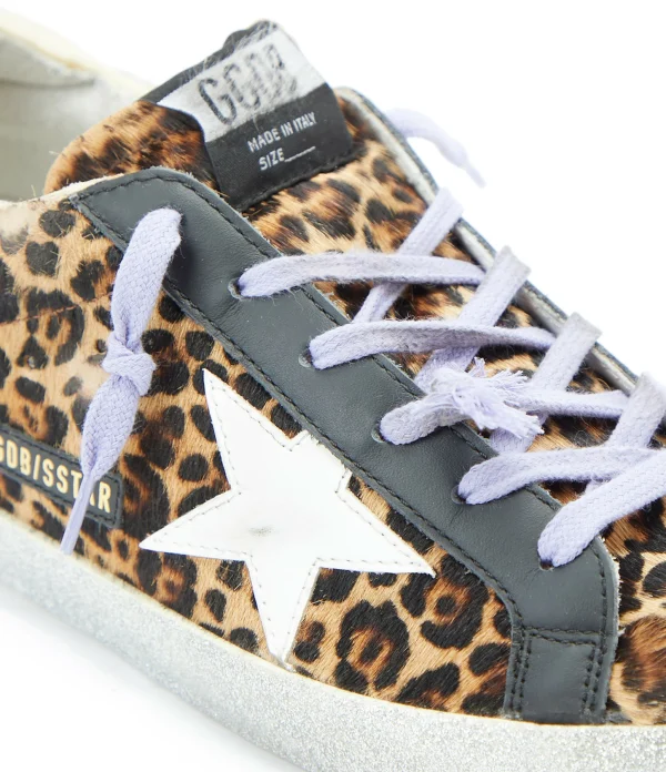 GOLDEN GOOSE Baskets Superstar Cuir Léopard 5