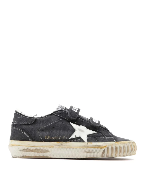GOLDEN GOOSE Baskets Old School Coton Noir Blanc 1