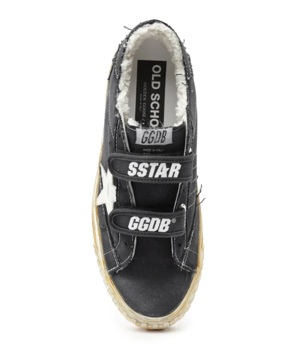 GOLDEN GOOSE Baskets Old School Coton Noir Blanc 3
