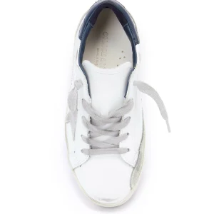 GOLDEN GOOSE Baskets Enfant Superstar Cuir Blanc Bleu 8