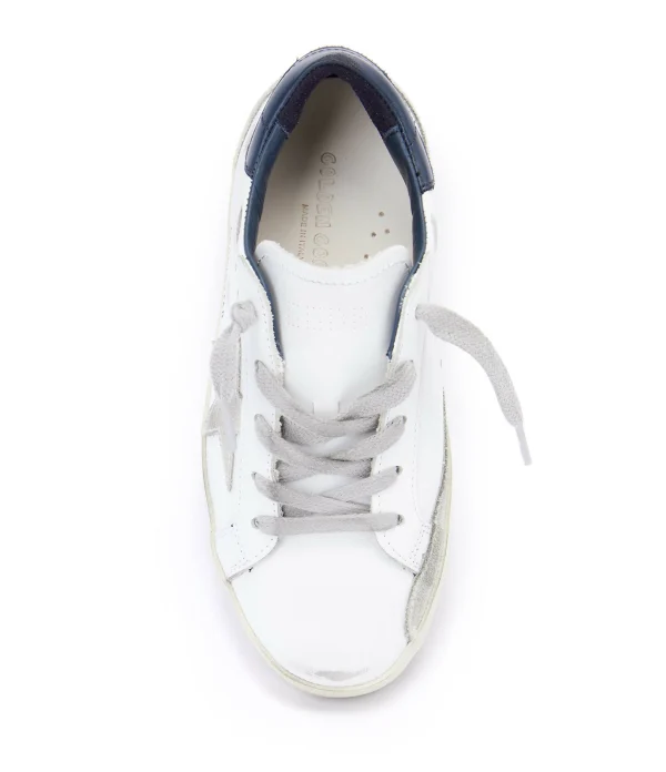 GOLDEN GOOSE Baskets Enfant Superstar Cuir Blanc Bleu 3