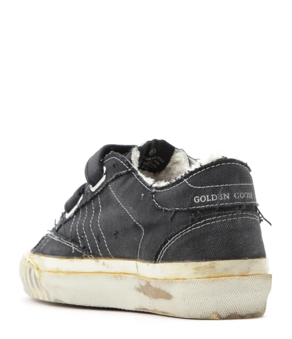 GOLDEN GOOSE Baskets Old School Coton Noir Blanc 4