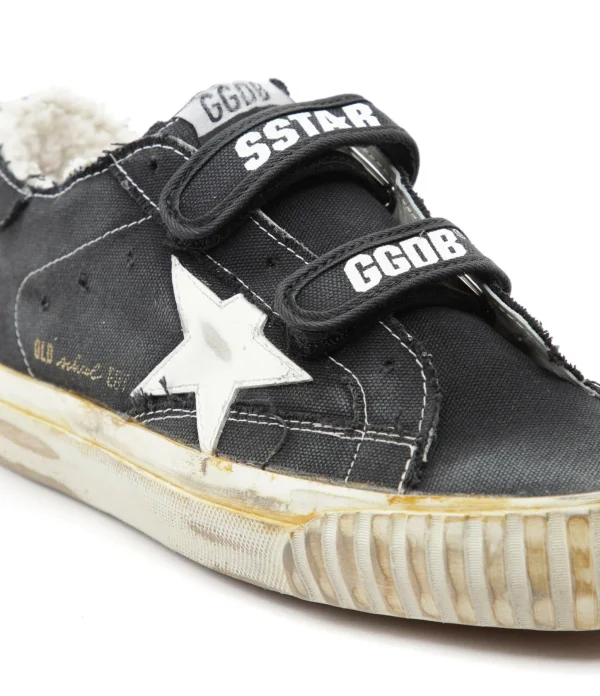 GOLDEN GOOSE Baskets Old School Coton Noir Blanc 5