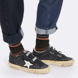 GOLDEN GOOSE Baskets Old School Coton Noir Blanc 16