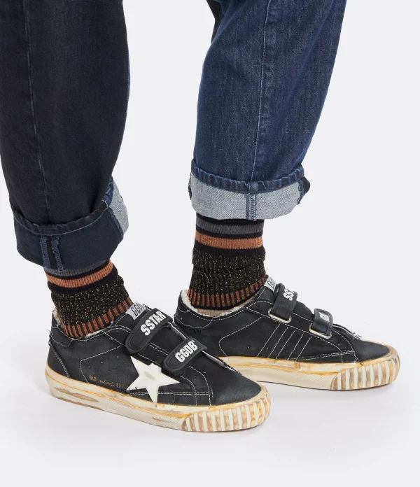GOLDEN GOOSE Baskets Old School Coton Noir Blanc 6