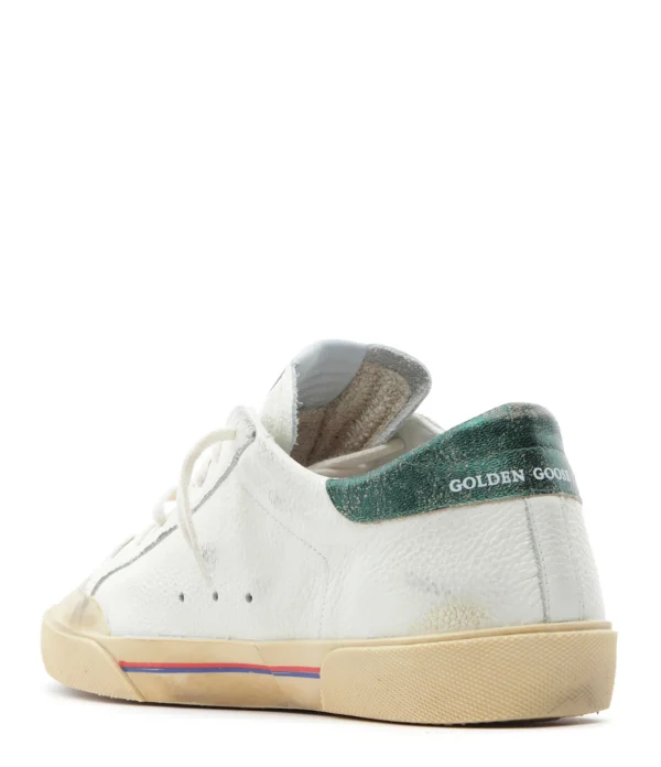 GOLDEN GOOSE Baskets Homme Superstar Cuir Crème Léopard Vert 4