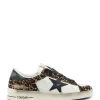 GOLDEN GOOSE Baskets Stardan Cuir Blanc Léopard 23