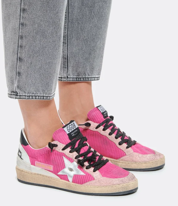 GOLDEN GOOSE Baskets Ball Star Cuir Rose 7