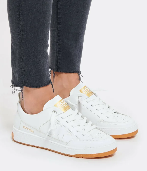 GOLDEN GOOSE Baskets Yeah Cuir Blanc 5