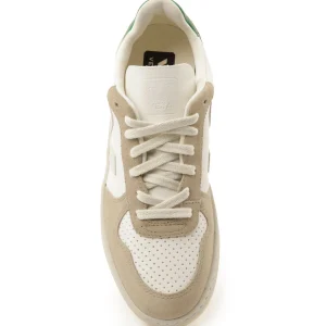 VEJA Baskets V-10 Chromefree Cuir White Sahara Émeraude 11