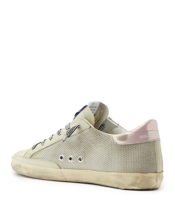 GOLDEN GOOSE Baskets Superstar Maille Crème Glitter 4