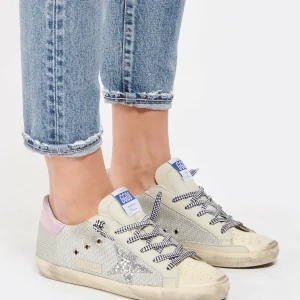 GOLDEN GOOSE Baskets Superstar Maille Crème Glitter 16