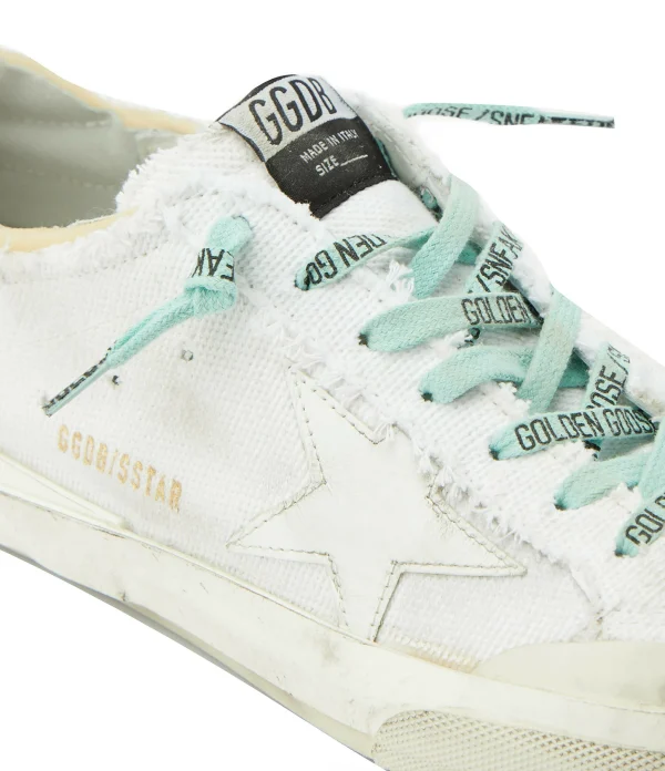GOLDEN GOOSE Baskets Homme Superstar Toile Blanc Noir 5