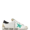 GOLDEN GOOSE Baskets Homme Superstar Cuir Blanc Vert Noir 16