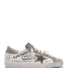 GOLDEN GOOSE Baskets Superstar Sérigraphié Cuir Blanc Taupe 20