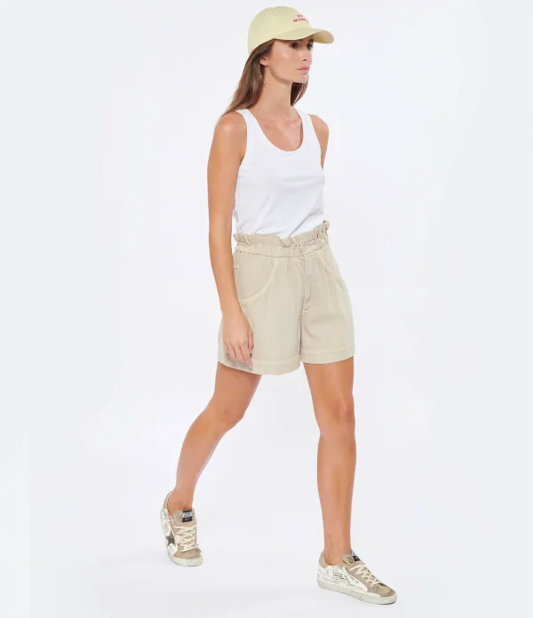 GOLDEN GOOSE Baskets Superstar Sérigraphié Cuir Blanc Taupe 15