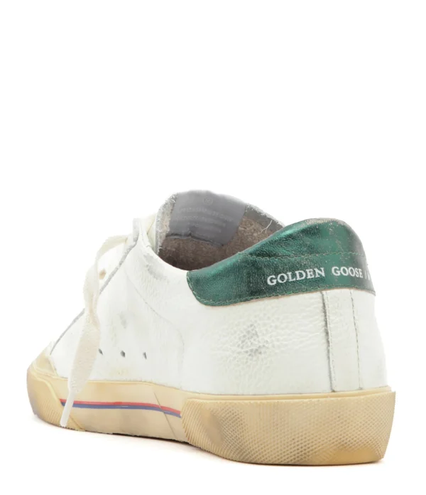 GOLDEN GOOSE Baskets Superstar Cuir Crème Léopard Vert 4