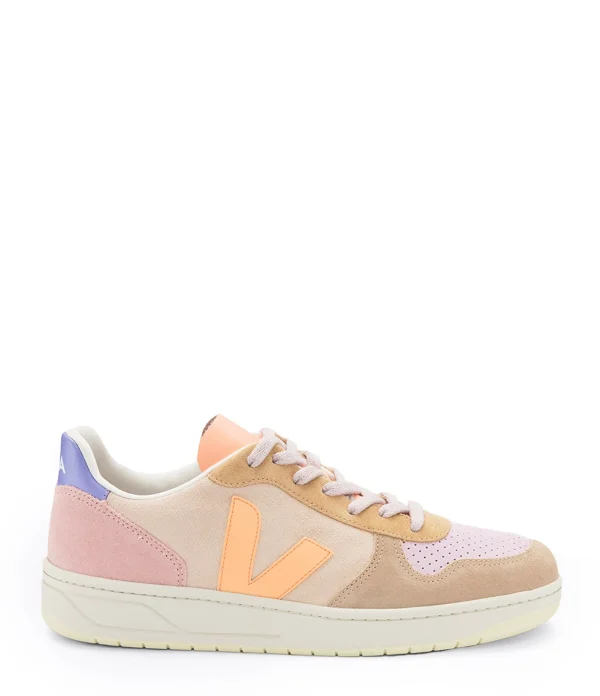 VEJA Baskets V-10 Suédé Multicolore Peach 1