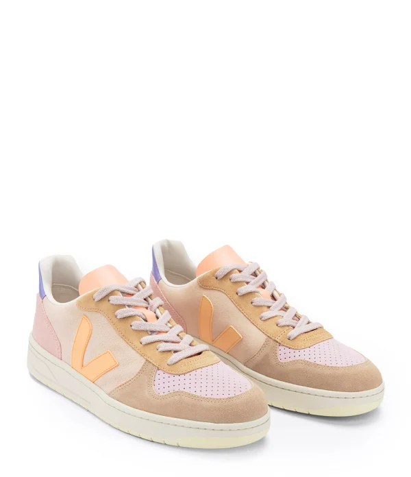 VEJA Baskets V-10 Suédé Multicolore Peach 4
