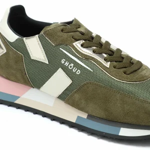 GHOUD VENICE Baskets Rush Low Mesh Militaire Doré 14
