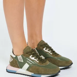 GHOUD VENICE Baskets Rush Low Mesh Militaire Doré 16