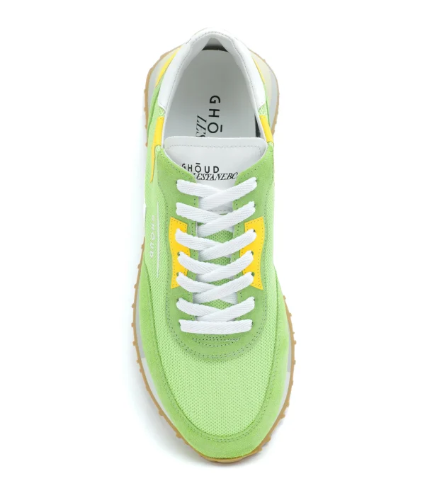 GHOUD VENICE Baskets Rush M Low Mesh Vert Jaune, Collaboration Ghoud X Lesyanebo 3