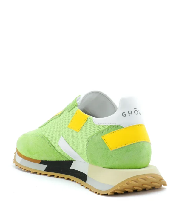 GHOUD VENICE Baskets Rush M Low Mesh Vert Jaune, Collaboration Ghoud X Lesyanebo 4