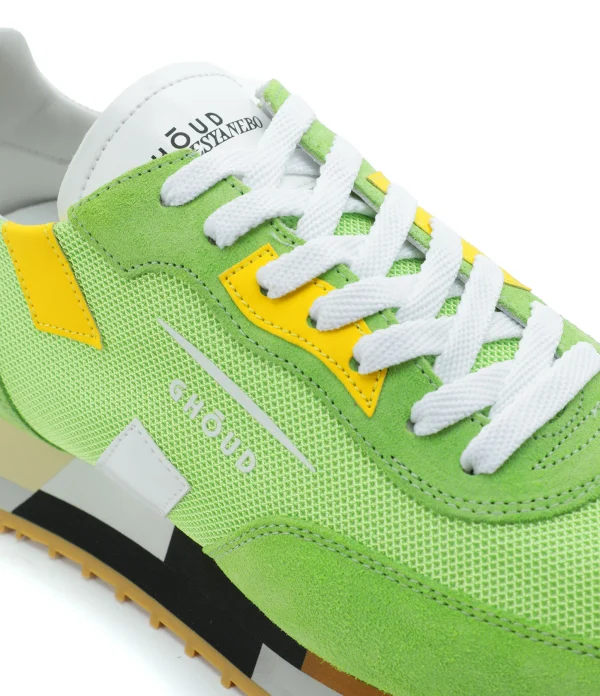 GHOUD VENICE Baskets Rush M Low Mesh Vert Jaune, Collaboration Ghoud X Lesyanebo 5