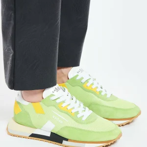 GHOUD VENICE Baskets Rush M Low Mesh Vert Jaune, Collaboration Ghoud X Lesyanebo 16