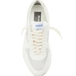 GOLDEN GOOSE Baskets Running Cuir Blanc Argenté 16