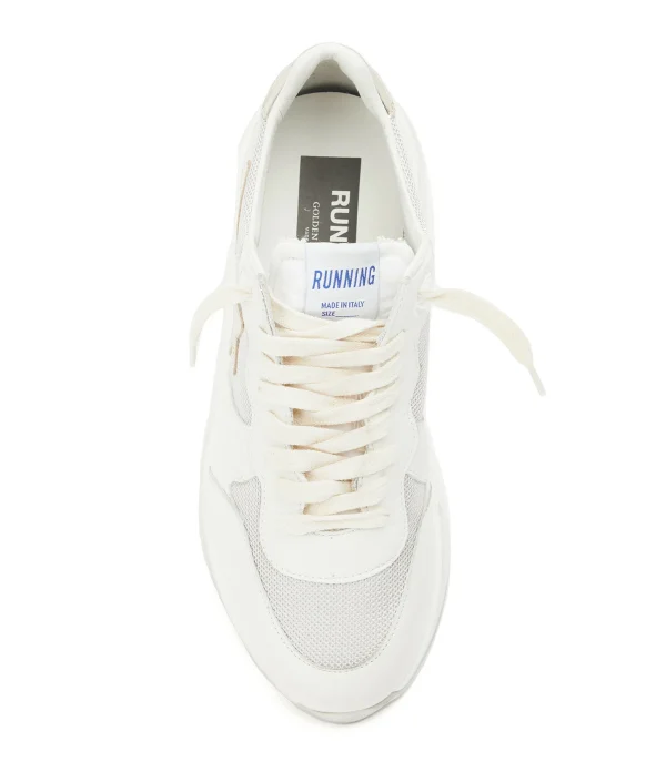 GOLDEN GOOSE Baskets Running Cuir Blanc Argenté 3