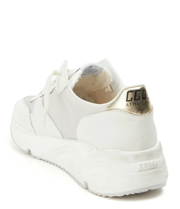 GOLDEN GOOSE Baskets Running Cuir Blanc Argenté 4